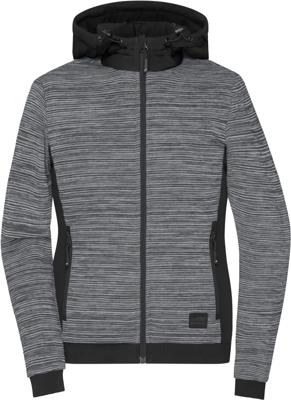 Wattierte Damen Hybrid Strickfleece Jacke