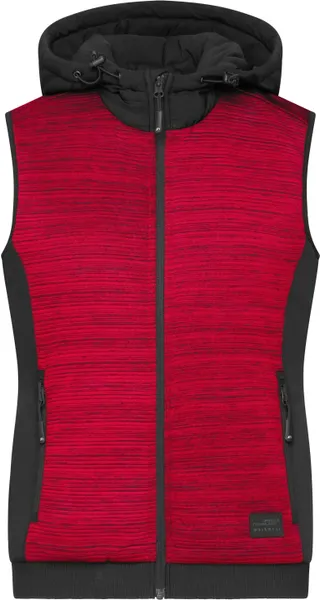Wattiertes Damen Hybrid Strickfleece Gilet