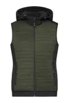 Wattiertes Damen Hybrid Strickfleece Gilet olive melange/black