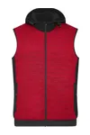 Wattiertes Herren Hybrid Strickfleece Gilet red melange/black