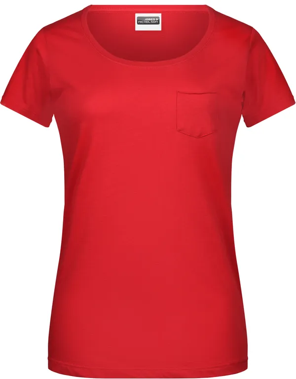 Damen Bio T-Shirt mit Brusttasche