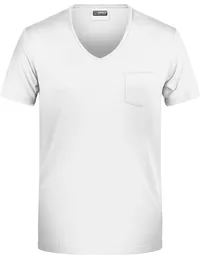Herren Bio V-Ausschnitt T-Shirt mit Brusttasche