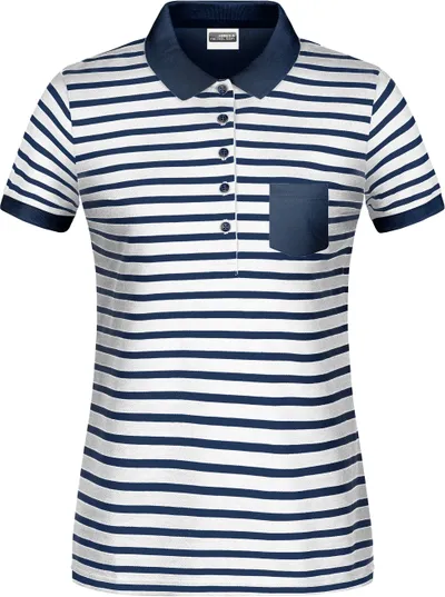 Damen Piqué Polo gestreift