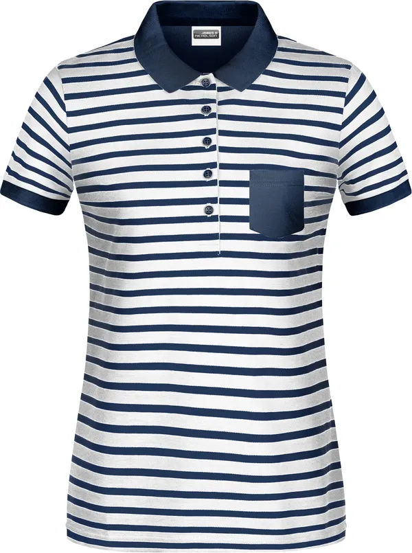 Damen Piqué Polo gestreift