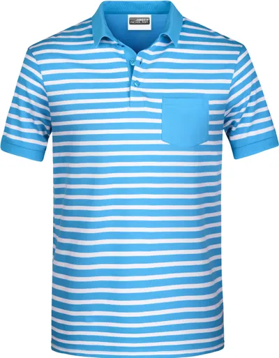 Herren Piqué Polo gestreift