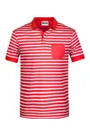 Herren Piqué Polo gestreift Red / White