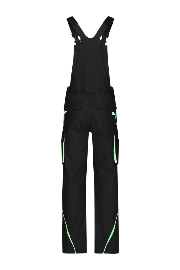 Workwear Latzhose - Color Black / Lime Green