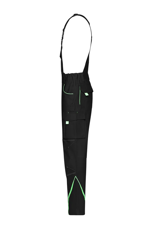Workwear Latzhose - Color Black / Lime Green