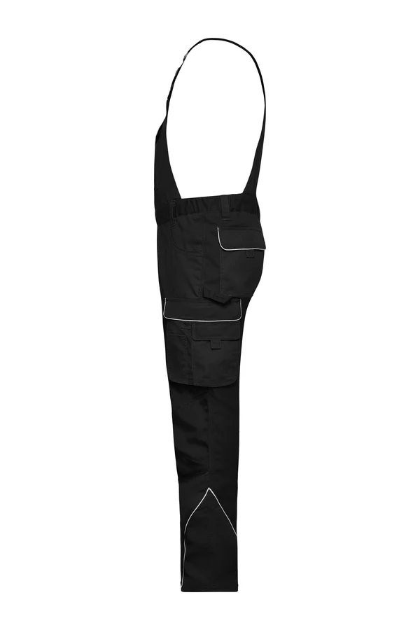 Workwear Pants with Bib - SOLID - Black