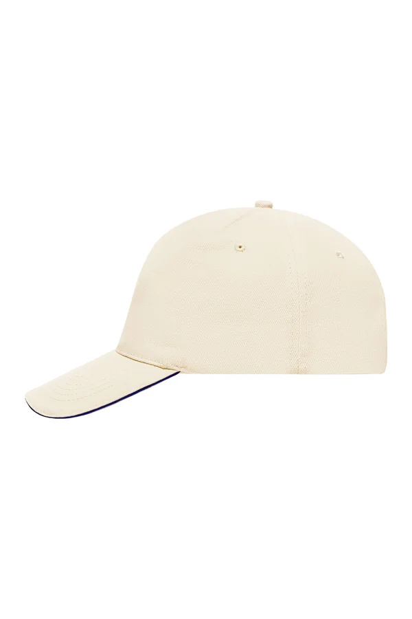 5 Panel Sandwich Cap Natural / Navy