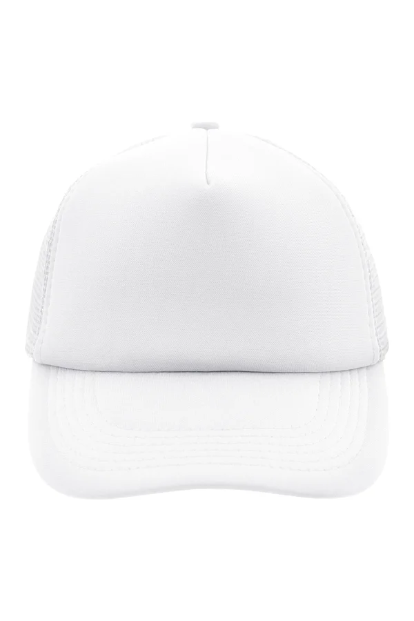 5-Panel Polyester Mesh Cap White