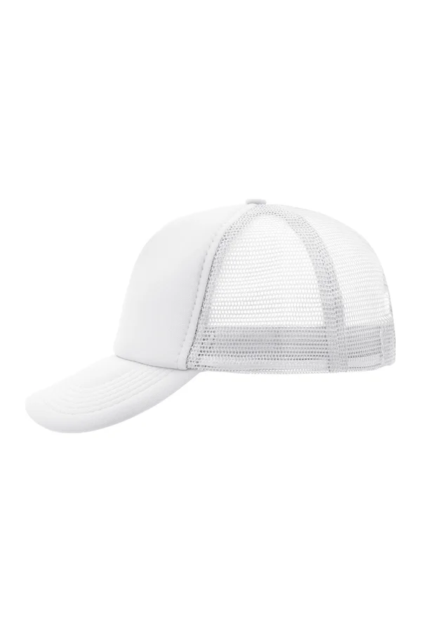 5-Panel Polyester Mesh Cap White