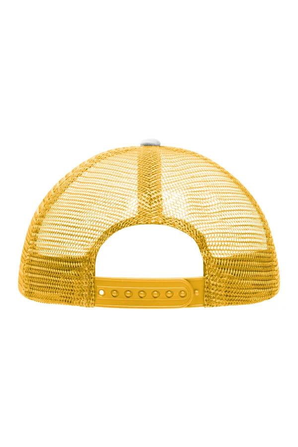 5 Panel Polyester Mesh Cap for Kids white/gold yellow