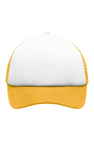 5 Panel Polyester Mesh Cap for Kids white/gold yellow