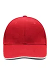 6 Panel Double Sandwich Cap red / white / navy