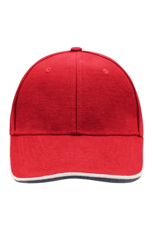 6 Panel Double Sandwich Cap red / white / navy