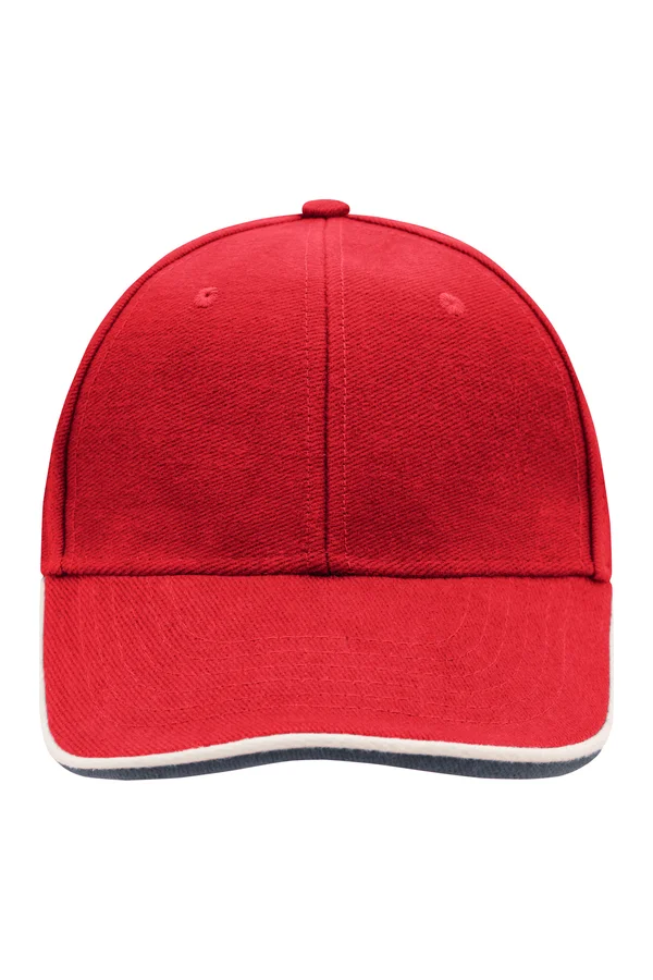 6 Panel Double Sandwich Cap red / white / navy