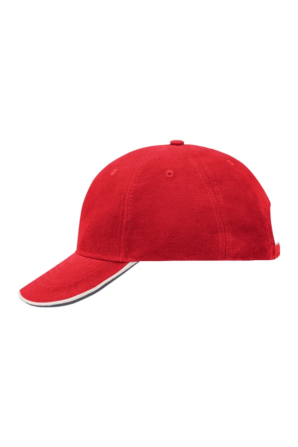 6 Panel Double Sandwich Cap red / white / navy