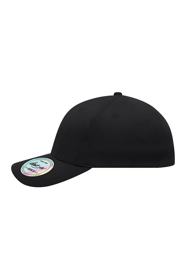 6 Panel Elastic Fit Baseball Cap Black