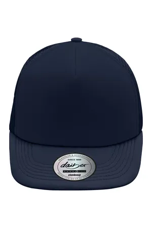 5 Panel Flat Peak Cap Navy / Navy