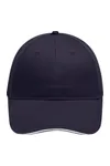 6 Panel Brushed Sandwich Cap Navy / White