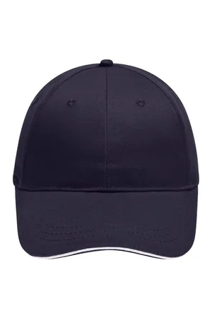 6 Panel Brushed Sandwich Cap Navy / White