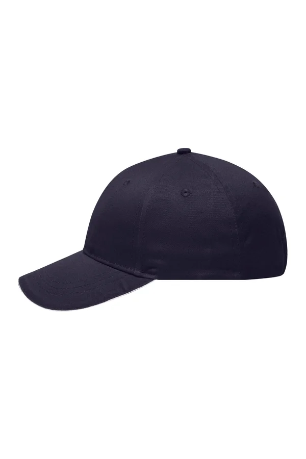 6 Panel Brushed Sandwich Cap Navy / White
