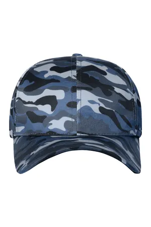 6 Panel Camouflage Kappe denim/black