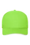 5 Panel Sandwich Cap Bio Cotton Lime Green / White