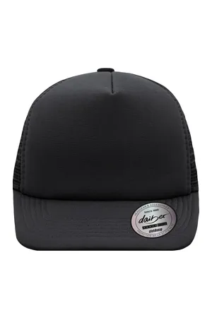 5 Panel Flat Peak Mesh Kappe Black