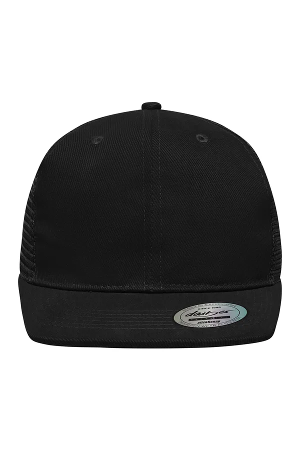 6 Panel Flat Peak Cap Black