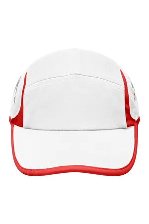 4 Panel Niedrigprofil Lauf Kappe White / Red