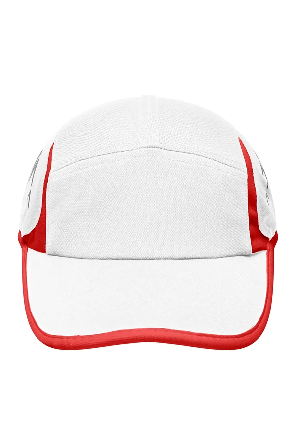 4 Panel Niedrigprofil Lauf Kappe White / Red