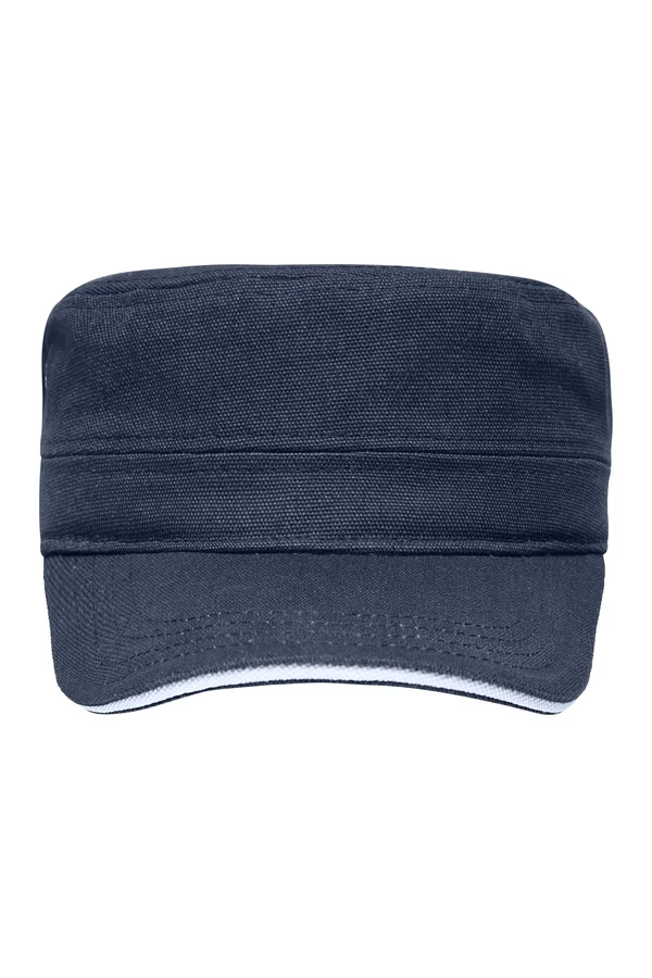 Military Sandwich Cap Navy / White