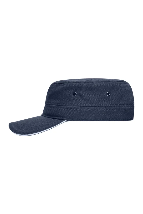 Military Sandwich Cap Navy / White