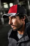6 Panel Workwear Kappe - Strong red/black/white