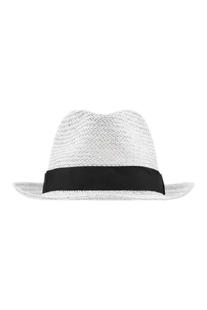 Hut in Flecht-Optik White / Black