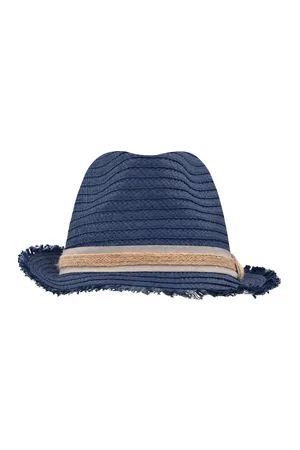 Hut mit Fransenkrempe denim/sand