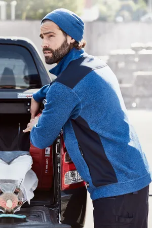 Workwear Strickmütze in Melangeoptik - Strong royal melange/navy