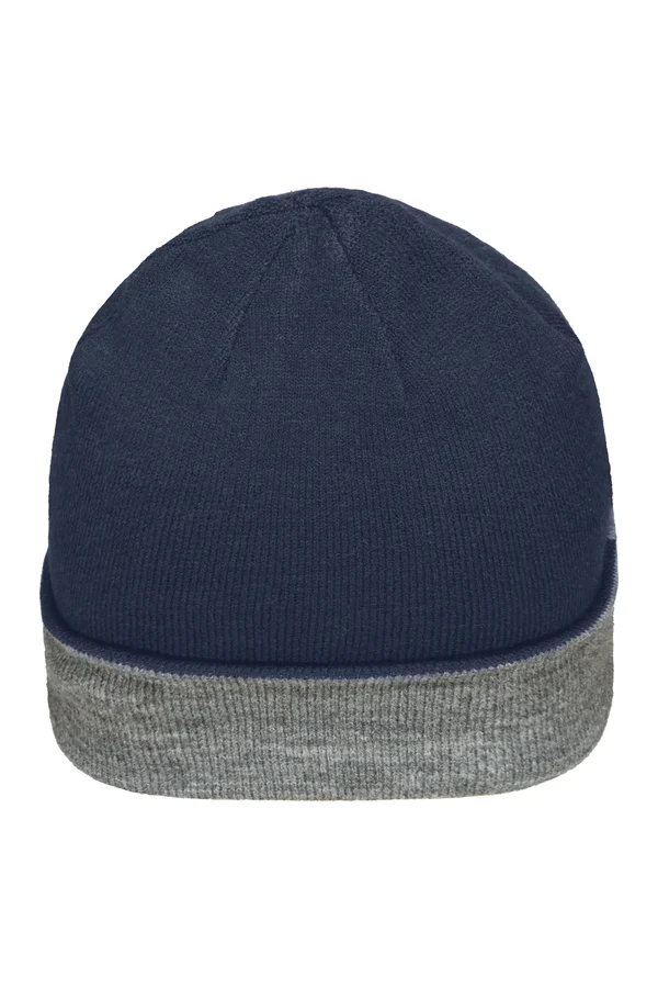 Reversible Beanie Navy / Grey Heather