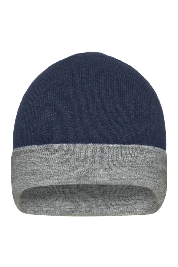 Reversible Beanie Navy / Grey Heather