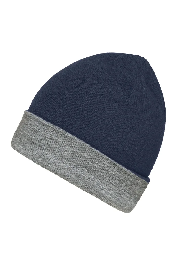 Reversible Beanie Navy / Grey Heather