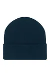 Knitted Beanie with Patch (10cm x 5cm) Navy