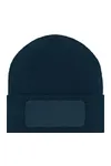 Knitted Beanie with Patch (10cm x 5cm) Navy