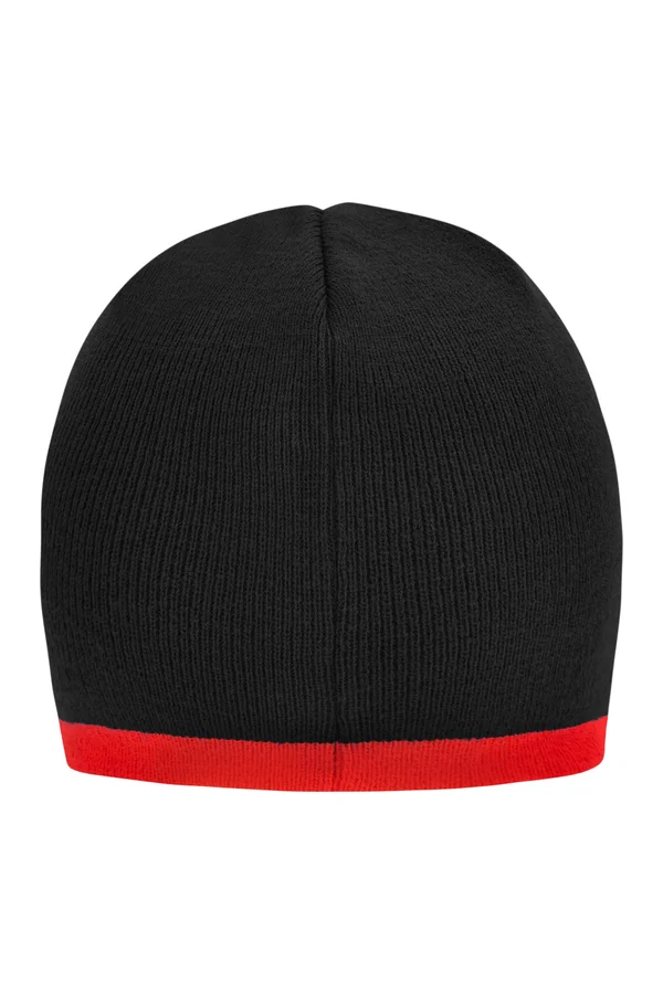 Beanie With Contrasting Border Black / Red