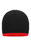 Beanie With Contrasting Border Black / Red