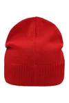Knitted Beanie with Fleece Inset Red