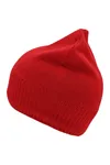 Knitted Beanie with Fleece Inset Red