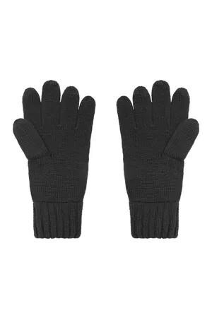 Melange Strickhandschuhe Black