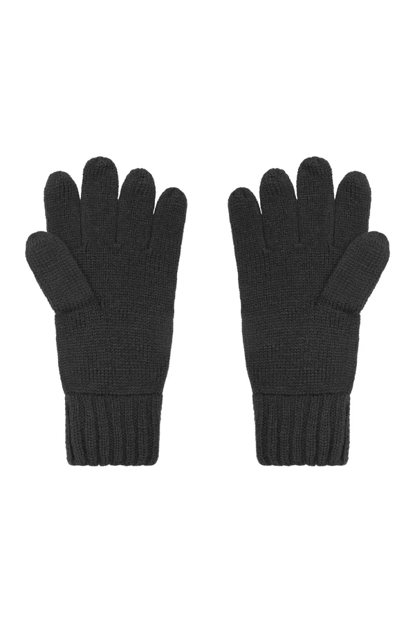 Melange Strickhandschuhe Black